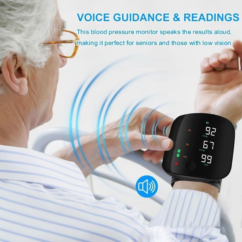 Wrist Blood Pressure Monitor – LED Display, Adjustable, Health Tracking